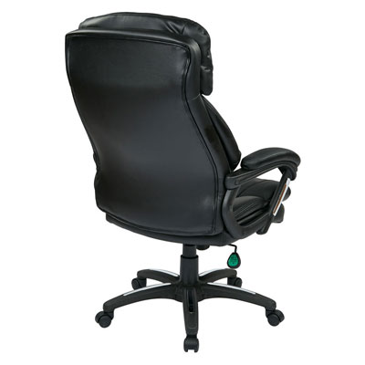 Oversized Faux Leather Executive Chair, back view