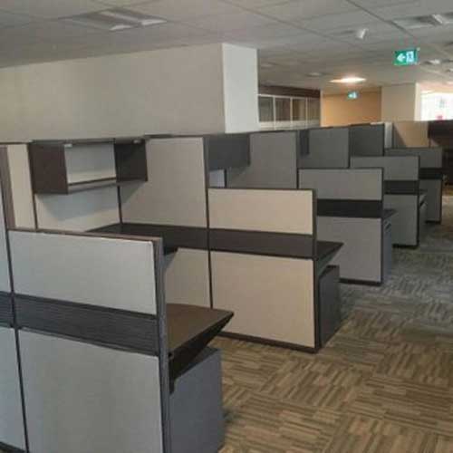 Used Cluster Workstation with Two Heights Panels, Office Furniture, North York, Toronto