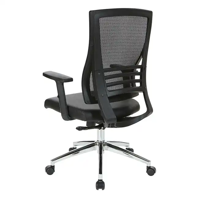 EM60930C WorkSmart Black Breathable Mesh Back Chair, back view