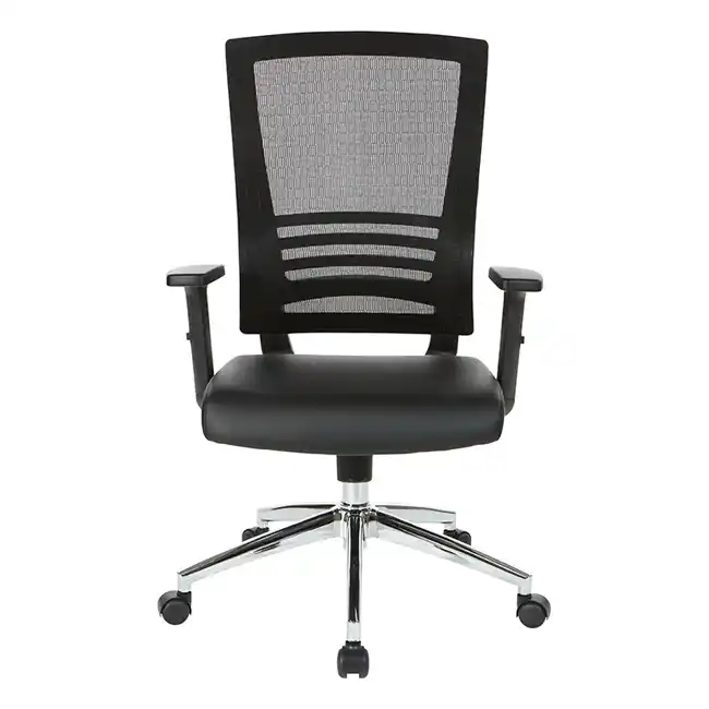 EM60930C WorkSmart Black Breathable Mesh Back Chair, front view