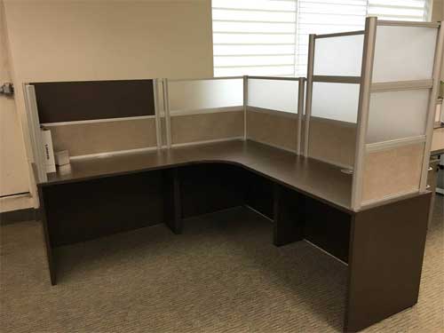 Used Free Standing Desk with Divider Panels, Office Furniture, Toronto GTA