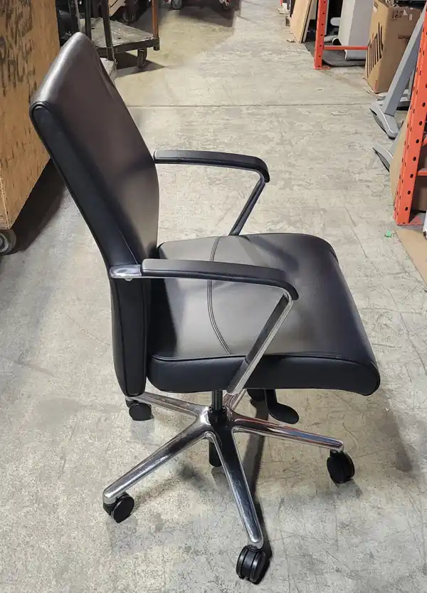 Used Keilhauer Leather Boardroom Chair, lateral view