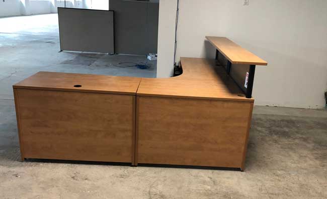 Used Reception Desk Mounted Panel System side