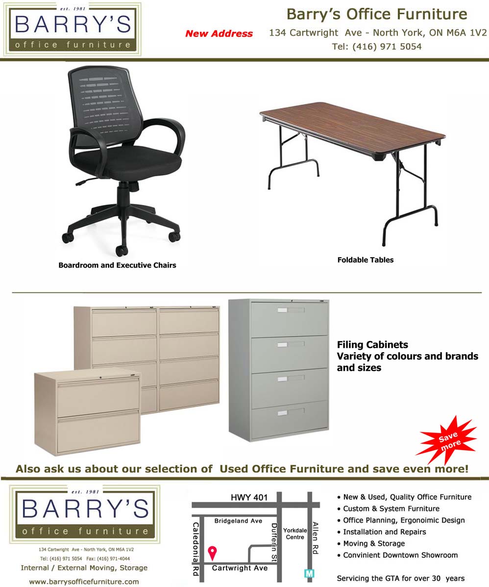 Sale Flyer: USed Chairs, Used Tables, Used Desks. Elections return.