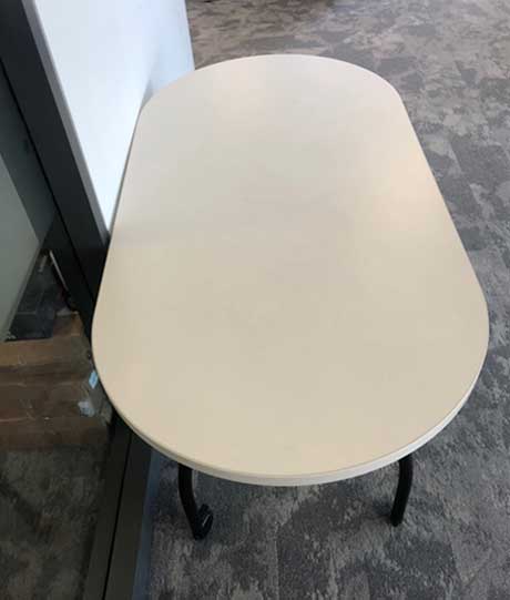 Used White Boardroom Table with Casters, Office Furniture North York