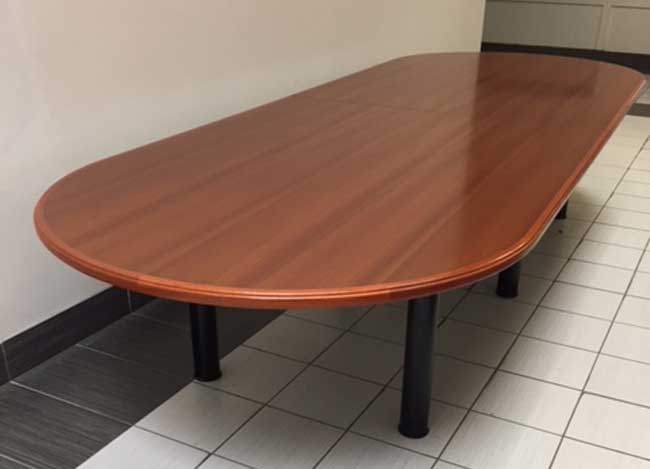 Used Wood Veneer Boardroom, Walnut Colour, Office Furniture Toronto GTA