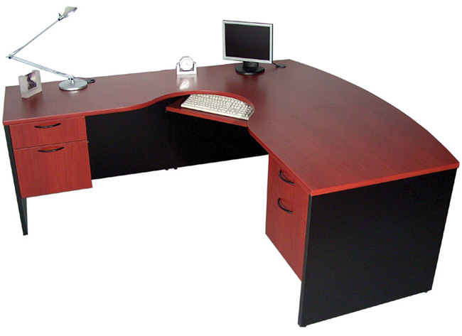 Bow Front Extended Corner Desk, Office Furniture Toronto