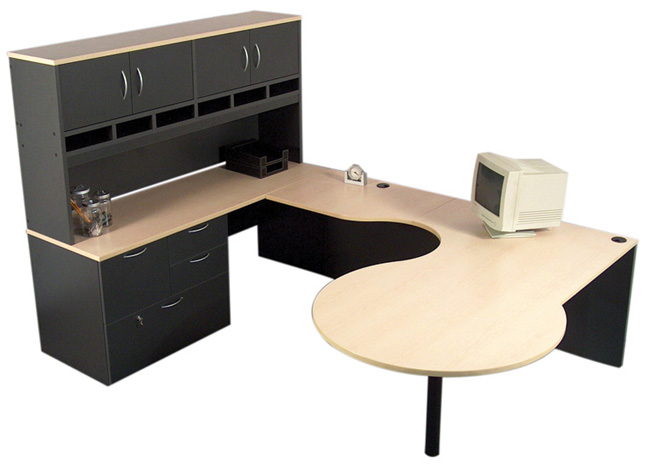 U Shape D Top with Hutch, Office Furniture Toronto