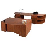 Bow Front Desk with Credenza 