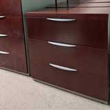Used Haworth 3 Drawer Lateral File Wood Top 