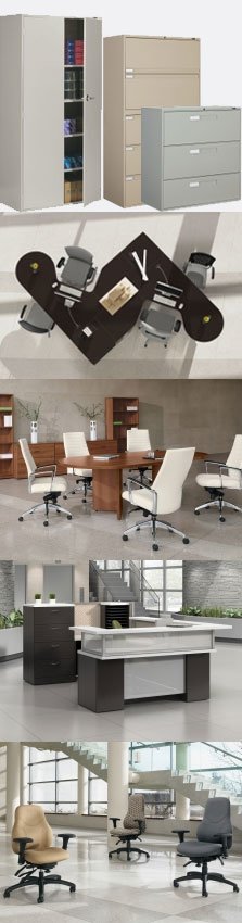 Barry's Office Furniture, located in downtown Toronto, proudly serving the Greater Toronto Area since 1981. Filing Cabinets, desks, tables, reception desks, seating