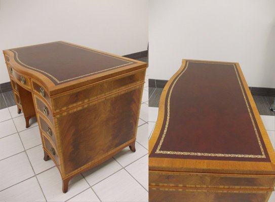Wooden classic desk - restored - top, side view