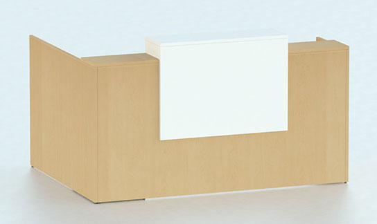 Custom Reception Desk, Hanging Transaction Top