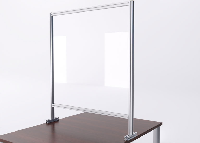 Protective Shield: Sneeze Guard, Aluminum Frame Polycarbonate Sheild