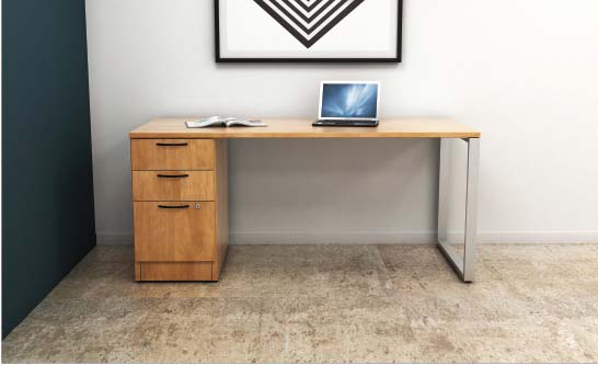 O Leg Pedestal Desk, Barrys Office Furniture, North York, Toronto GTA