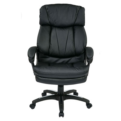 Oversized Faux Leather Executive Chair, front view