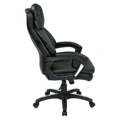 Oversized Faux Leather Executive Chair, side view