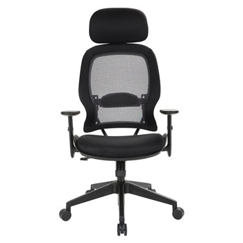 Professional AirGrid® Back and Mesh Seat Chair with Adjustable Headrest, front view