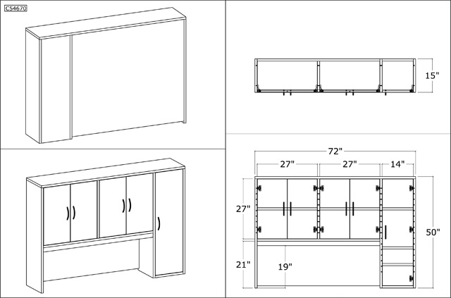 L Shape Desk with Storage Drawing, Office Furniture, Toronto GTA