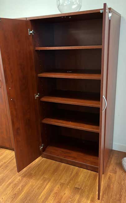 2 Door Storage Cabinet with 4 Shelves, open