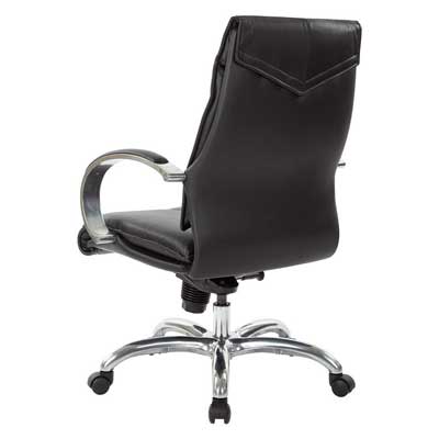 Deluxe Mid Back Black Chair - 8201, back view