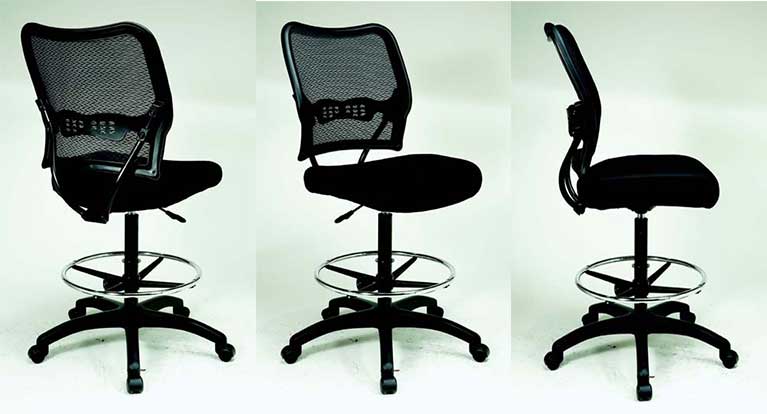 Breathable Dark Air Grid® back with built-in lumbar support, North York, Toronto