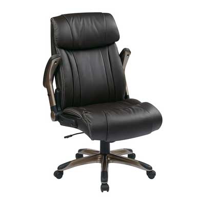 Executive Bonded Leather Chair - ECH38615A-EC1, flip arms