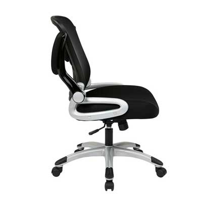 Screen Back and Bonded Leather Seat Managers Chair - EM35206-EC3, flip arms