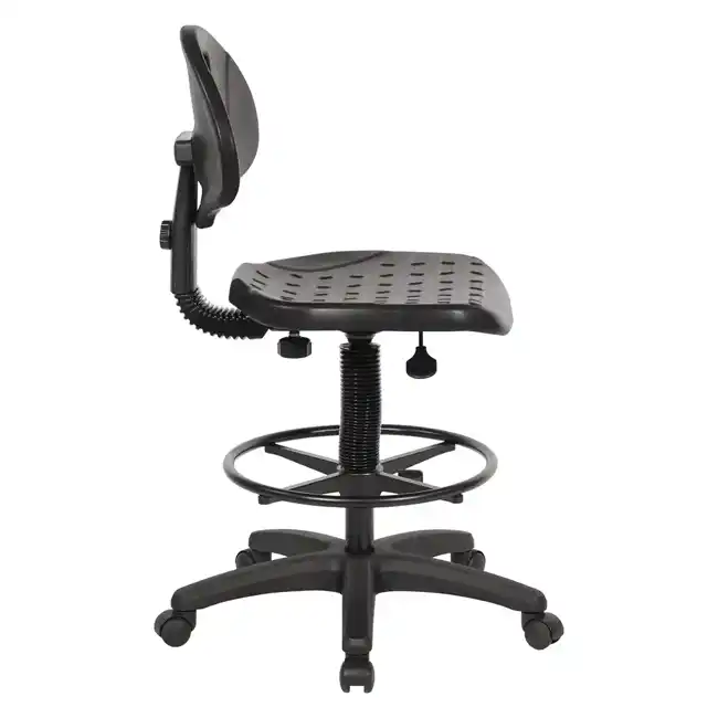 Drafting Chair with Adjustable Black Footrest - KH540, side view