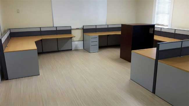 Used L Shaped Dual Workstation Cluster, Office Furniture, North York, Toronto