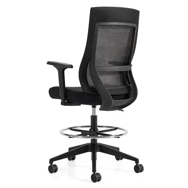 Zim OTG11353B High Back Height Adjustable Stool, back view