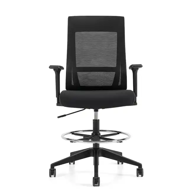 Zim OTG11353B High Back Height Adjustable Stool, front view