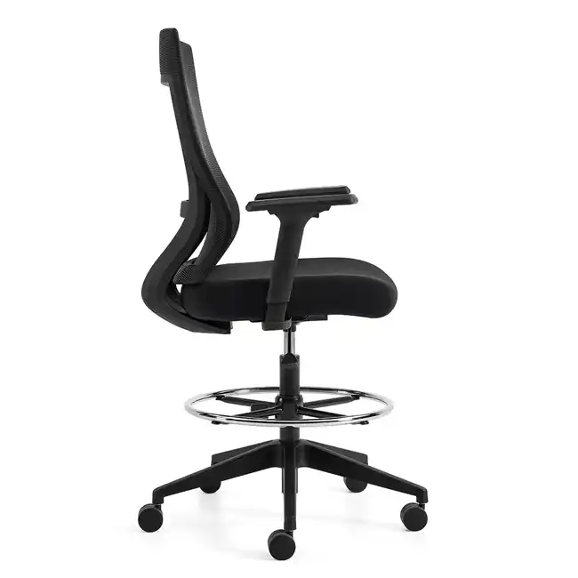 Zim OTG11353B High Back Height Adjustable Stool, side view