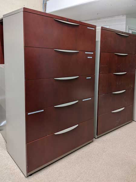 Used Haworth 5 Lateral File Wood Top