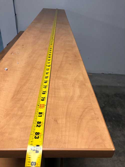 Used Reception Desk Mounted Panel System side meassure 