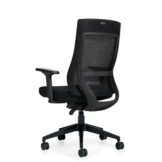 Zim Black High Back Weight Sensing Synchro-Tilter - OTG11351AB, back view