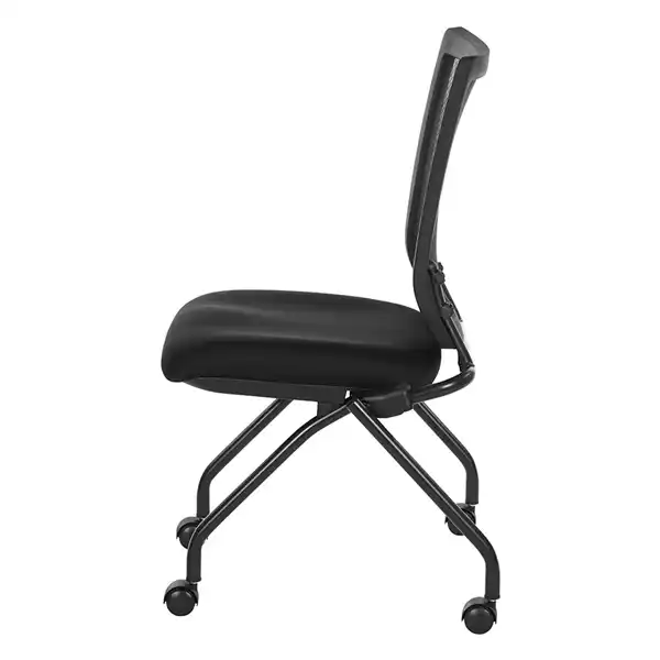 Soft PU Padded Back Armless Folding Chair (2-Pack) - 69350-30, side view