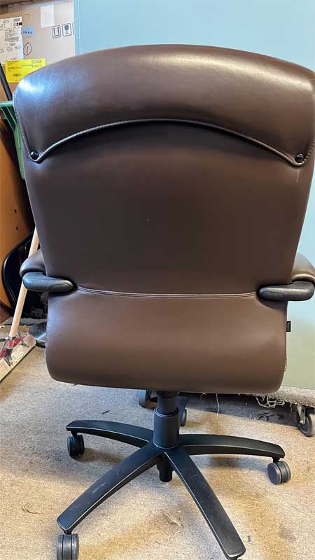 Teknion Leather Office Chair, back view