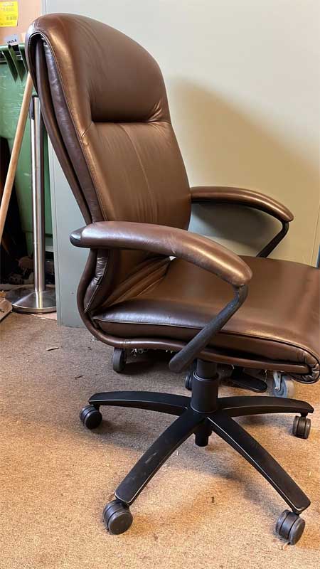 Teknion Leather Office Chair, side view