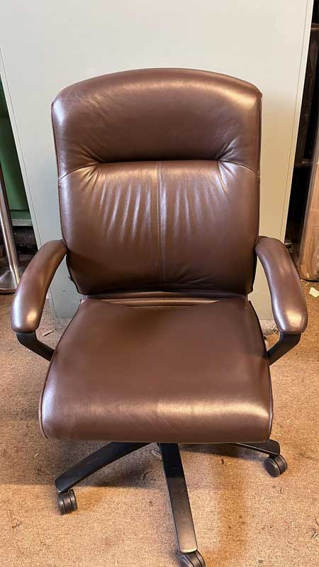Teknion Leather Office Chair, front view
