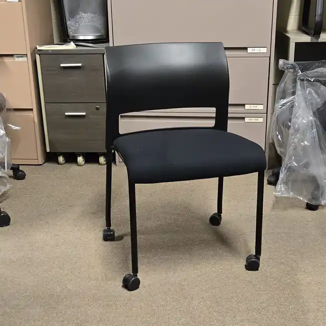 Used Steelcase Guest Chair on Casters – Black