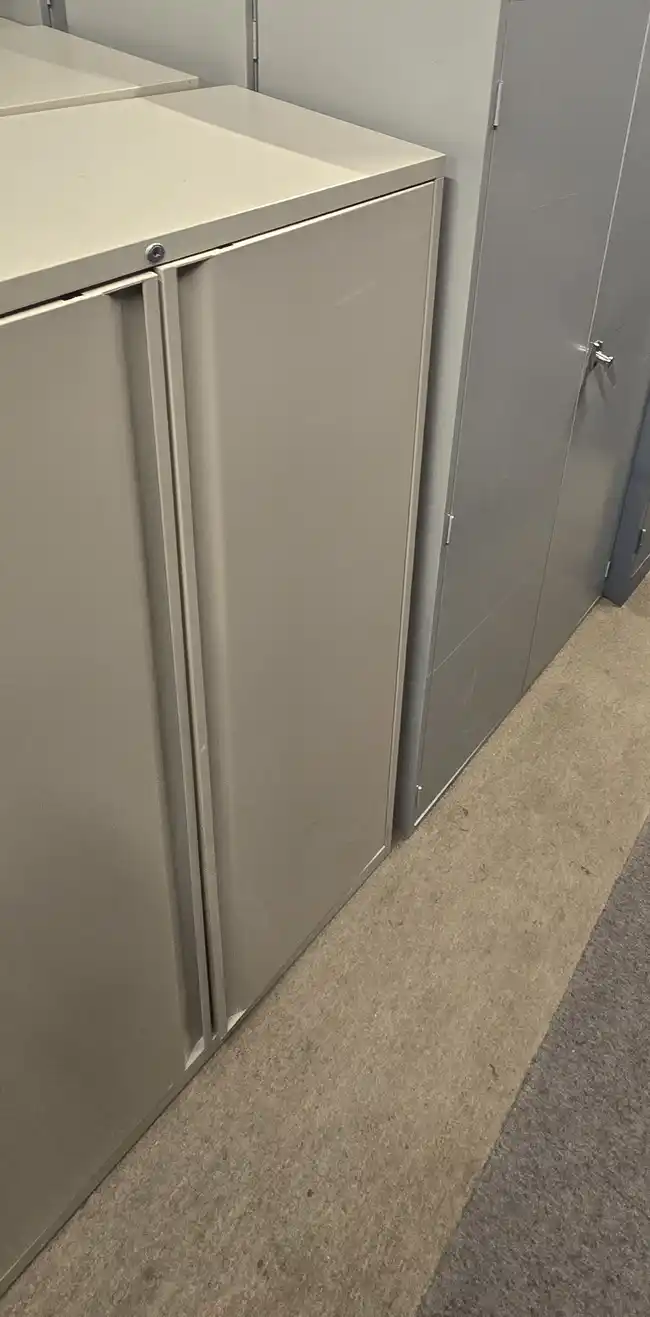 Used Teknion Mid-Height Metal Storage Cabinet – Beige/Sand