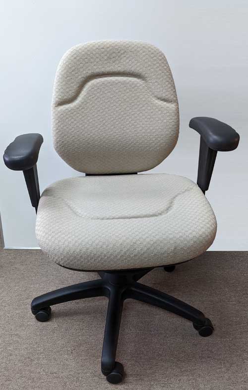 Used Upholstered Office Chair Beige, front view