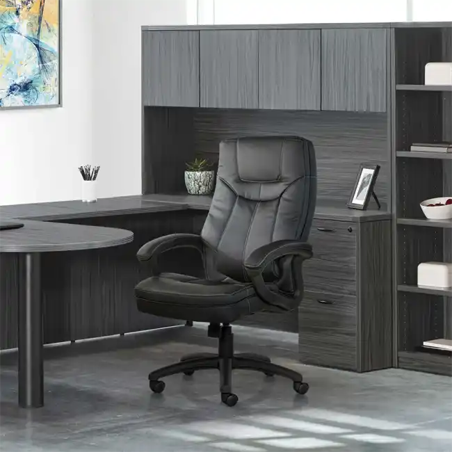 WorkSmart High-Back Faux Leather Manager’s Chair - FL6080, office