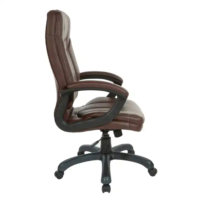 WorkSmart High-Back Faux Leather Manager’s Chair - FL6080, side view