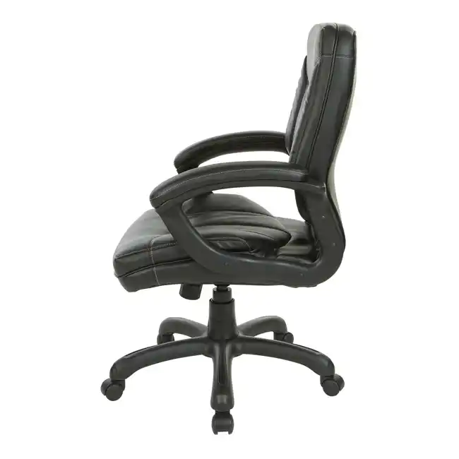 WorkSmart FL6081 Mid-Back Faux Leather Manager’s Chair, side view