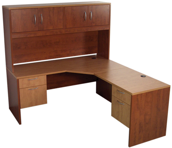 L Shape Desk with Storage Hutch, Toronto