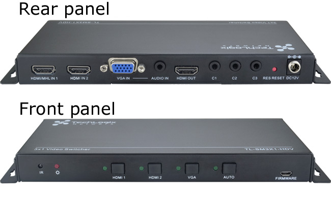 3x1 Collaboration Switcher with HDMI & VGA inputs