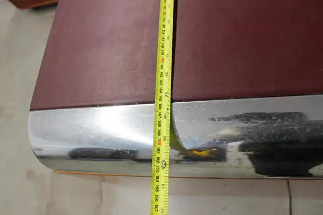 Depth measurement of maple L-desk return section
