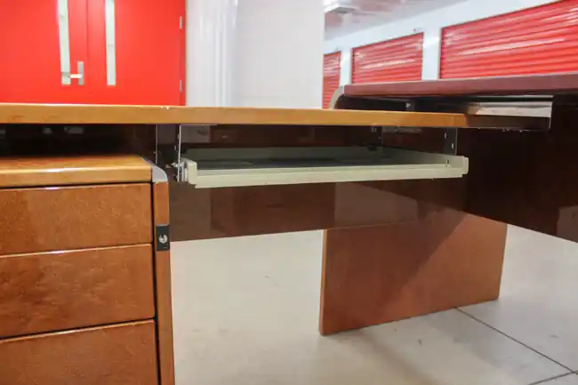 Return side of L-shaped maple desk